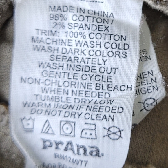 Prana Trinity Corduroy Pants Paisley Low Rise Slim Fit Stretch Size 12 - Picture 8 of 9